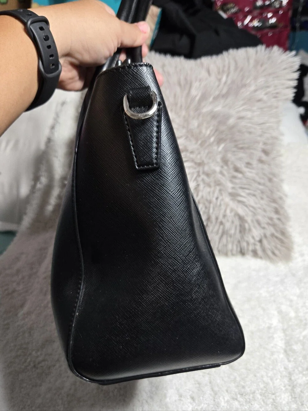 Charles And Keith Structured Top Handle Tote Bag Black